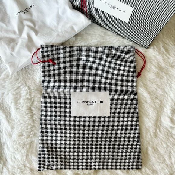 NEW Dior Bundle Houndstooth Gift Box Drawstring Pouch Bag Cosmetic Pillow - Picture 6 of 16